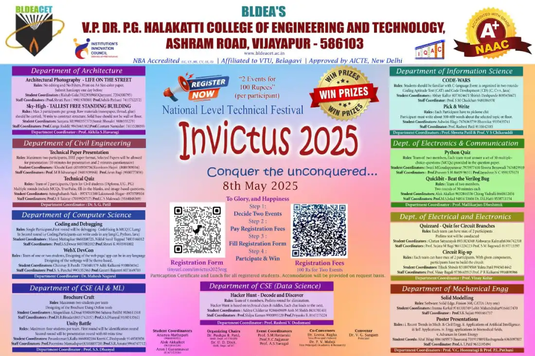 blde-association- BLDEA's V. P. Dr. P. G. Halakatti College of Engineering and Technology, Vijayapura, Events-2025