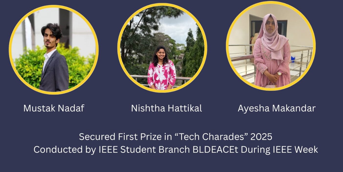 Bldeacet Ise Achievements Intercollege Tech Charades First Prize